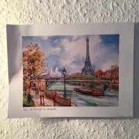프랑스 파리 에펠탑 그림 엽서